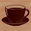 Simple illustration of a white coffee cup on a transparent background.