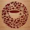Beautiful Love Heart Cup Design A stylized cup with interlocking love hearts on its side, perfect for coffee or other beverages.