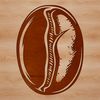 A high-quality graphic illustration of a single coffee bean.
