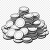 Metallic Coin Stack Illustration A digital illustration of a stack of metallic coins in various denominations.