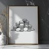 Set of metallic coins SVG SVG illustration of a set of metallic coins with various denominations.