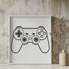 Electronic Gaming Controller Vector An electronic gaming device with controls and a design compatible with vector graphics software.