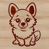 A digital illustration of a seated corgi dog breed.