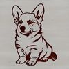 Adorable Corgi Silhouette Illustration A stylized illustration of a seated Corgi with bold lines and simple shapes.