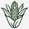Ear of Corn Clip Art Design A detailed illustration of an ear of corn, suitable for vector graphics and cutting machine templates.