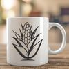 Golden Corn Illustration A stylized illustration of a corn kernel with golden kernels and green husk.