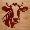Beautiful Cow Head Vector Graphic A high-quality illustration of a cow's head, suitable for vector design and commercial or personal use.