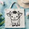 A simple line drawing of a cow, suitable for vector graphics.