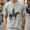 Western Illustration for Digital Design A stylized illustration of a cowboy riding a horse, suitable for digital designs.