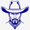 Western Silhouette SVG illustration of a cowboy in a western setting.