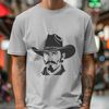 Cowboy Vector Graphic Template A cowboy figure illustrated as a vector graphic, suitable for cutting machines like Cricut.