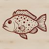 Beautiful Free Crappie Clip Art A detailed illustration of a wild Crappie fish in naturalistic style.