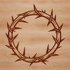 Stylized Crown of Thorns Graphic A stylized representation of the Crown of Thorns from Christian tradition, designed as a vector graphic for digital use.