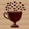 Cup Illustration with Love Hearts A simple vector illustration of a cup with love hearts embedded in the design.
