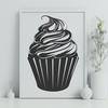 Beautiful Bakery Graphic A colorful cupcake with frosting and sprinkles, suitable for a variety of digital designs.