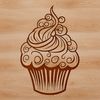 Vector design concept featuring a stylized individual dessert cake with decorations.