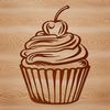 Vector design of a classic dessert item, featuring a stylized cupcake.