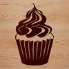 Simple Cake Illustration A simple vector design featuring a classic-style cupcake with decorations and frosting.