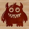 A colorful illustration of a cute monster in various Halloween settings, suitable for vector design projects.