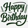 A colorful vector illustration of a happy birthday message with bold font.