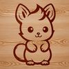 A simple line drawing of a cute squirrel in vector format.
