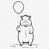 Rodent Icon SVG Illustration of a capybara, a large rodent native to South America.