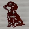 A digital representation of a Dachshund sitting on its haunches, suitable as clip art or template.