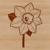Blooming Beauty in Digital Format A stylized illustration of a daffodil flower in bloom, suitable for digital design and crafting projects.