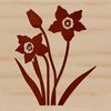 Spring Floral Icon SVG Vector Art A single, bright yellow daffodil flower with white trumpet-shaped center, set against a transparent background.