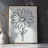 Simple Daisy Graphic A stylized graphic of a single daisy bloom for design and crafting purposes.