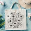 Simple Floral Design SVG Vector Image A simple illustration of a white daisy flower with yellow center, designed as a vector graphic.