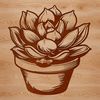 Beautiful Succulent Clip Art Illustration An intricately designed vector image of a succulent plant commonly used in gardening and floral arrangements.
