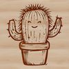 An isolated vector graphic representation of a prickly succulent plant.