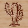 A detailed graphic representation of a cactus, ideal for use in gardening or nature-themed projects.
