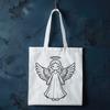 Free Angel Clip Art Illustration Vector graphic illustration of a winged angel in various formats including SVG and clip art.