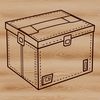 Beautiful Box Graphics Template A simple 2D representation of a box, created as a vector graphic.