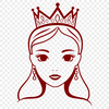 Regal Young Lady SVG Cutout A young female character dressed in royal attire, suitable for vector art projects.
