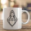 Elegant Flame Heart Design An intricate design of a heart with flames, symbolizing devotion and faith.
