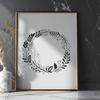 Intertwined Floral Design A decorative floral wreath made up of intertwined flowers and foliage, suitable for vector graphics.