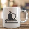 Stylized Apple Book Icon Illustrated book icon featuring a stylized apple, suitable for educational purposes or as a digital template.