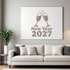 A digital illustration of the New Year 2027 with inspirational quotes in a modern vector design.