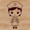 Female Medical Professional Vector Art A female nurse in a medical setting, represented as vector art.