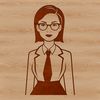 Beautiful Teacher Icon Female teacher standing in front of a whiteboard, symbolizing education and learning.