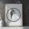 Free SVG Wedding Image Template A traditional wedding setting with bride and groom surrounded by floral arrangements and decorative elements.