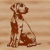 Great Dane Silhouette Vector Art An illustration of a Great Dane in a seated position.