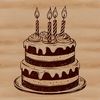 Whimsical Birthday Treat Design A digital representation of a classic birthday dessert design with multi-tiered layers and decorations.