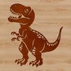 Colorful T-Rex Design A colorful illustration of a prehistoric Tyrannosaurus Rex.