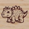 A prehistoric dinosaur illustration in vector format, suitable for cutting machines and digital designs.