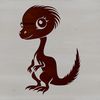 A prehistoric dinosaur illustration in a vector design format.