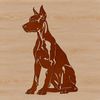 Doberman Pinscher breed profile illustration in vector format.